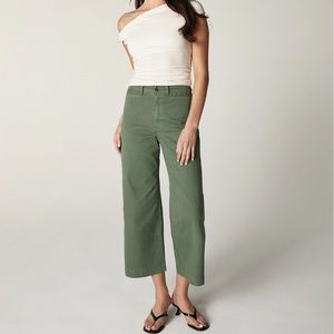 Unpublished GEMMA High-Rise Mod Sailor Mullholland Olive Green Crop Wide Jeans